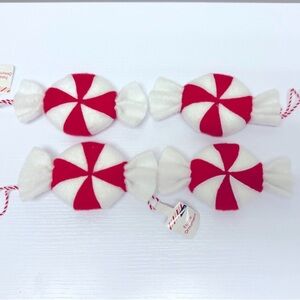 3 for $15 SALE Target Bullseye Set of 4 Peppermint Candy Fabric Tree Ornaments
